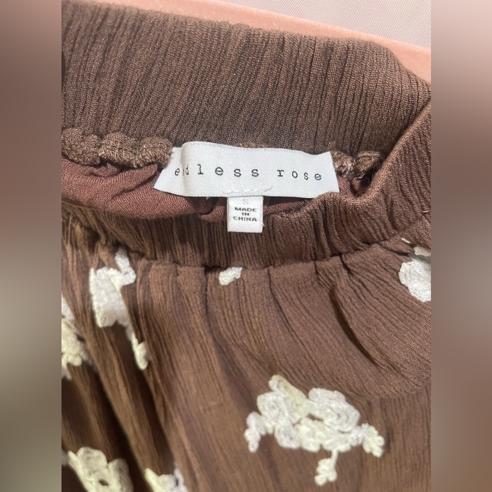 ENDLESS ROSE Brown Embroidered Mini Dress‎ - Picture 2 of 3